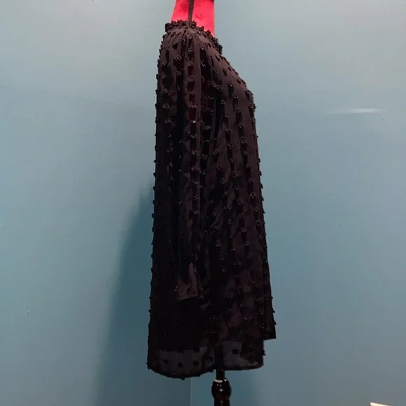 Cori Lane Black Swiss Dot Dress Size Medium - Picture 4 of 13